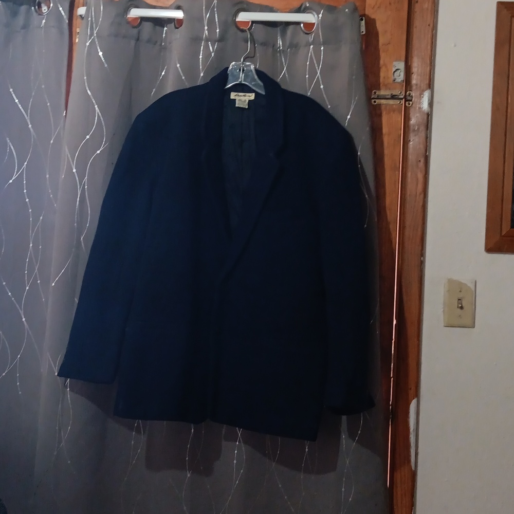 Eddie bauer XL black wool blend thick double button jacket